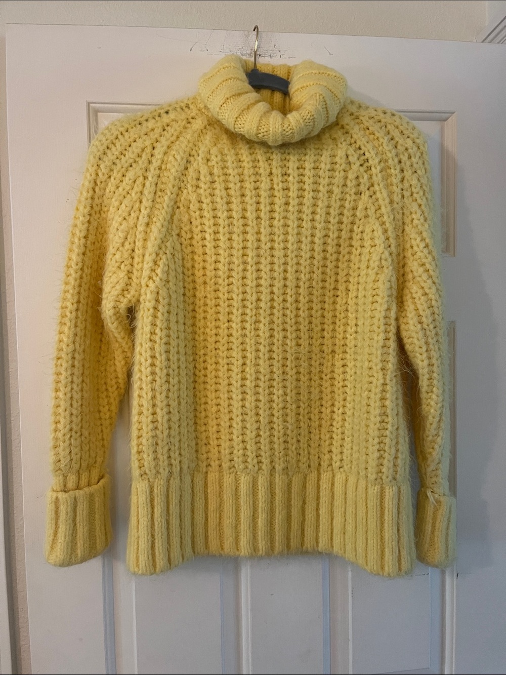 Anthropologie Yellow Chunky Turtleneck Sweater